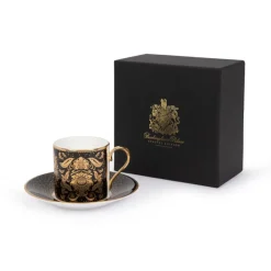 Royal Collection Shop Acanthus Black Coffee Cup And Saucer