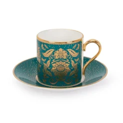 Royal Collection Shop Acanthus Teal Coffee Cup And Saucer