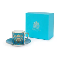 Royal Collection Shop Acanthus Turquoise Coffee Cup And Saucer