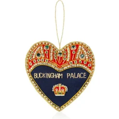 Royal Collection Shop Buckingham Palace Navy And Red Heart Decoration