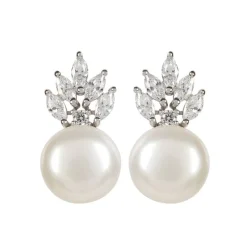 Royal Collection Shop Crown And Pearl Stud Earrings