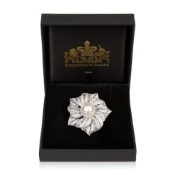 Royal Collection Shop Flower With Pearl Brooch