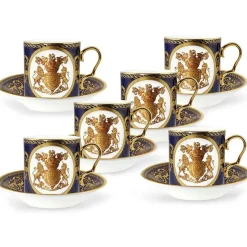Royal Collection Shop Lustre Cobalt Coffee Cup And Saucer Set