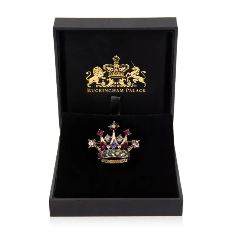 Royal Collection Shop Purple And Gold Crown Brooch