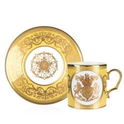 Royal Collection Shop Special Edition Lustre Turquoise And Yellow Coffee Cup And Saucer