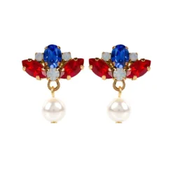 Royal Collection Shop Vicki Sarge Red, White And Blue Small Drop Earrings
