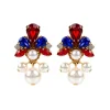 Royal Collection Shop Vicki Sarge Red, White And Blue Pearl Drop Earrings