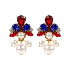 Royal Collection Shop Vicki Sarge Red, White And Blue Pearl Drop Earrings