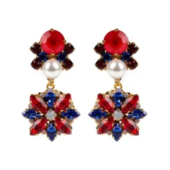 Royal Collection Shop Vicki Sarge Red, White And Blue Large Drop Earrings