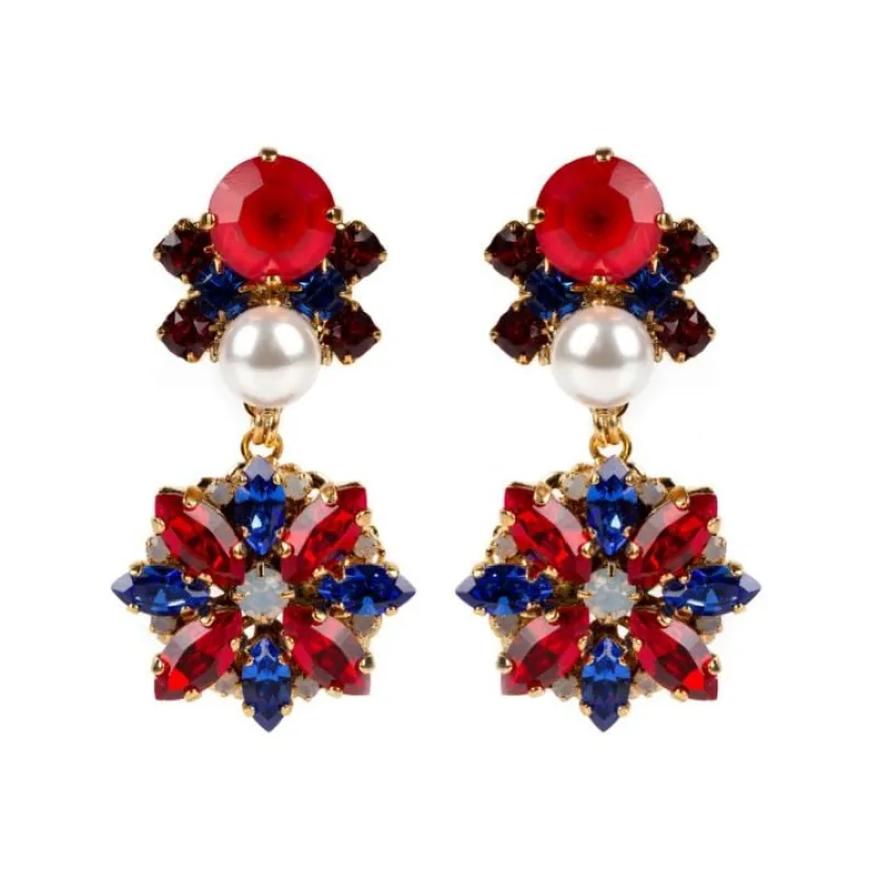 Royal Collection Shop Vicki Sarge Red, White And Blue Large Drop Earrings
